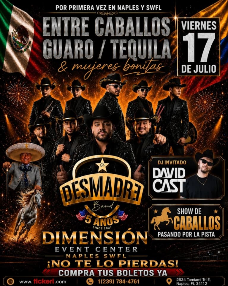 Event - Entre caballos guaro y tequila- Naples Florida  - Naples, Florida - July 17, 2026 | concert tickets