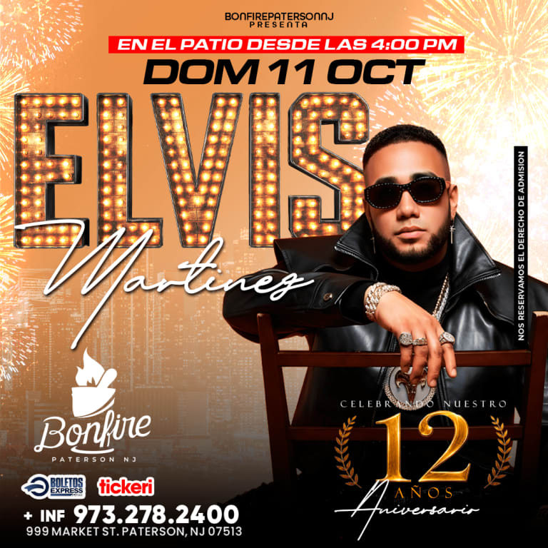 Event - ELVIS MARTINES  - Paterson, New Jersey - October 11, 2026 | concert tickets