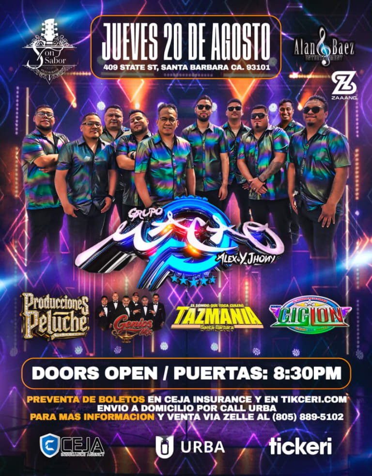 Event - Grupo Macao Genios Mx Tazmania Y Ciclon  - Santa Barbara, California - August 20, 2026 | concert tickets