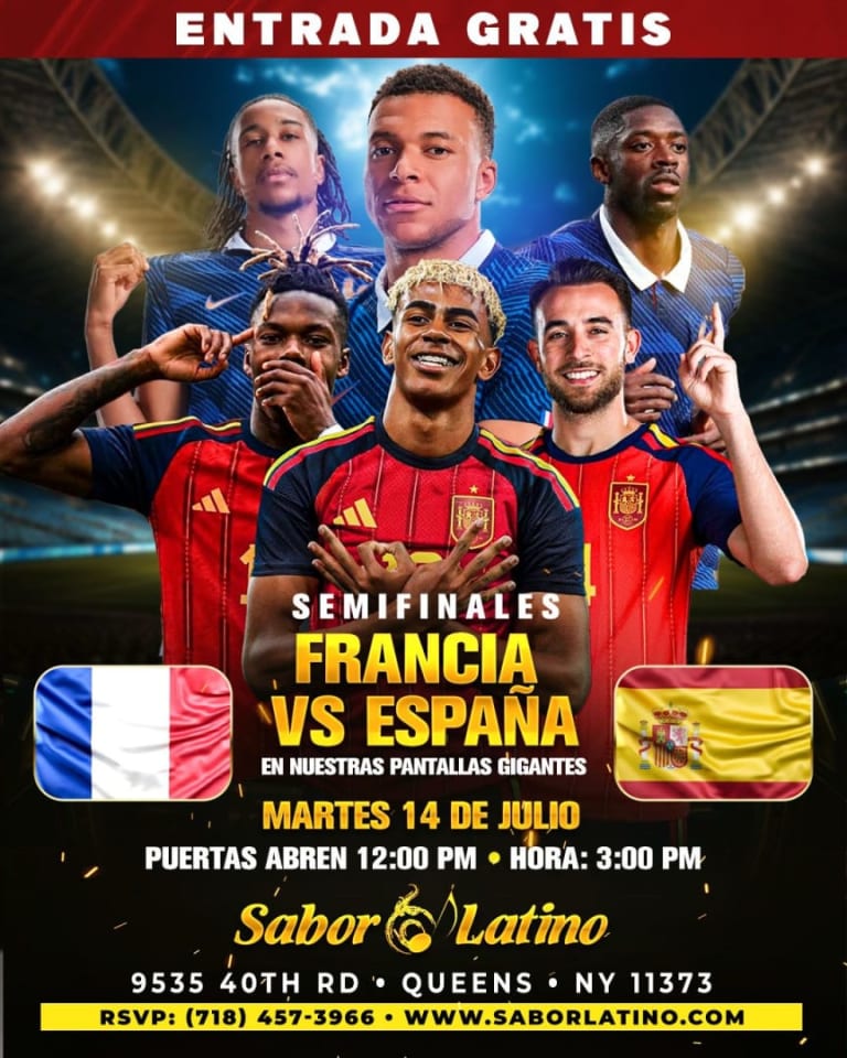 Event -  Francia vs España  3:00 pm | Sabor Latino - Queens, NY - Tue, July 14, 2026} | concert tickets