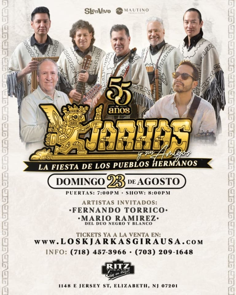 Event - LOS KJARKAS 60 Años | New Jersey - Elizabeth, NJ - Sun, August 23, 2026} | concert tickets