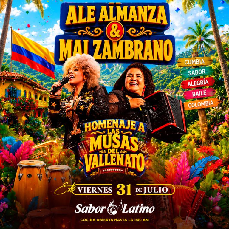 Event - HOMENAJE A LAS MUSAS DEL VALLENATO DE ALE ALMANZA & MAI ZAMBRANO | SABOR LATINO - Queens, New York - July 31, 2026 | concert tickets