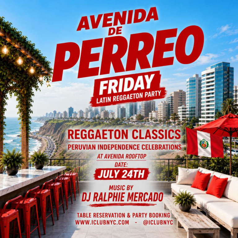 Event - #1 Peru Independence Reggaeton Classics at Avenida Rooftop Midtown NYC - New York, New York - July 24, 2026 | concert tickets