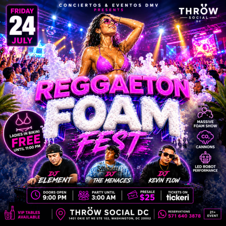 Event - Reggaeton Foam Party Rooftop en Washington D.C.  - Washington, DC - Fri, July 24, 2026} | concert tickets