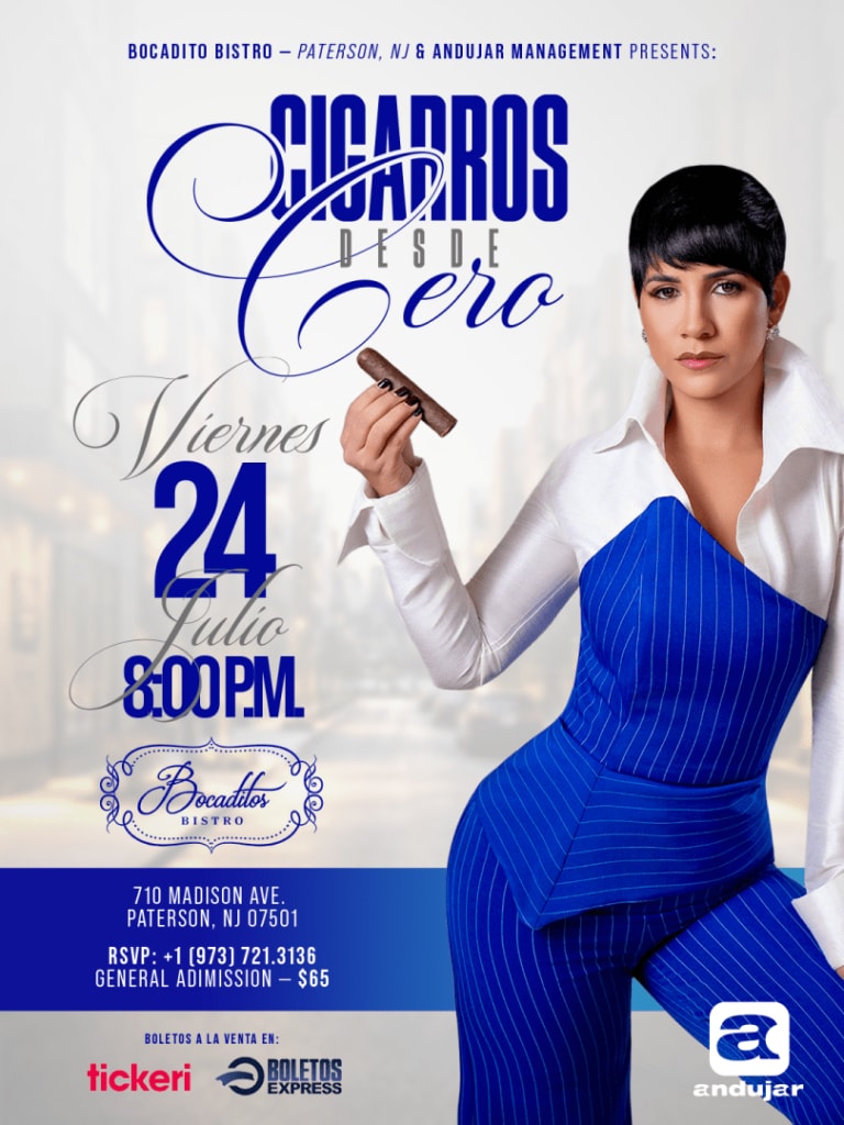 Event - Cigarros Desde Cero by Luisa Gomez en Bocaditos Bistro - Paterson, NJ - Paterson, New Jersey - July 24, 2026 | concert tickets