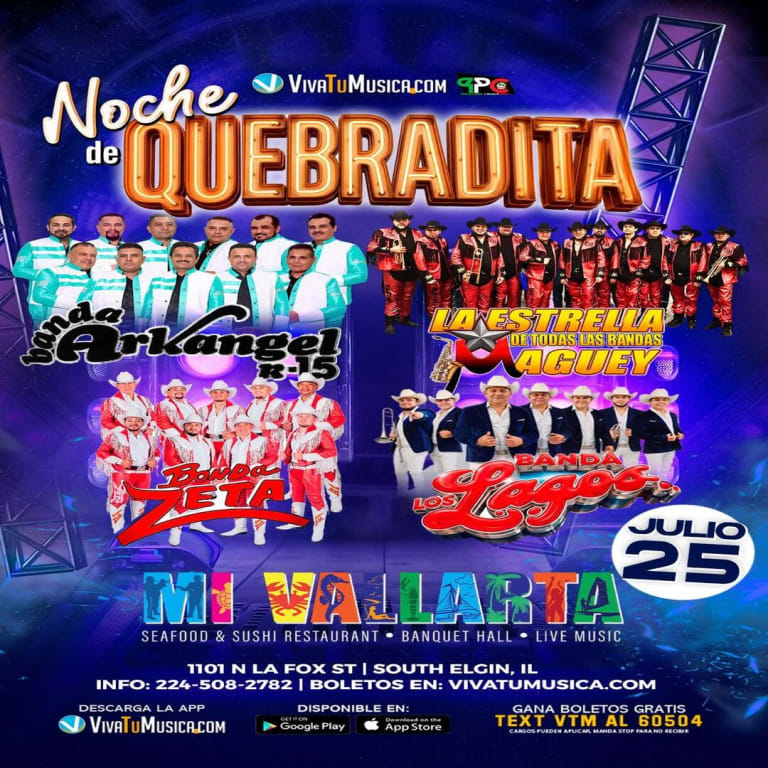 Event - Noche de Quebradita con Banda Arkangel  R-15, Banda Zeta, Banda los Lagos en Chicago - South Elgin, Illinois - July 25, 2026 | concert tickets