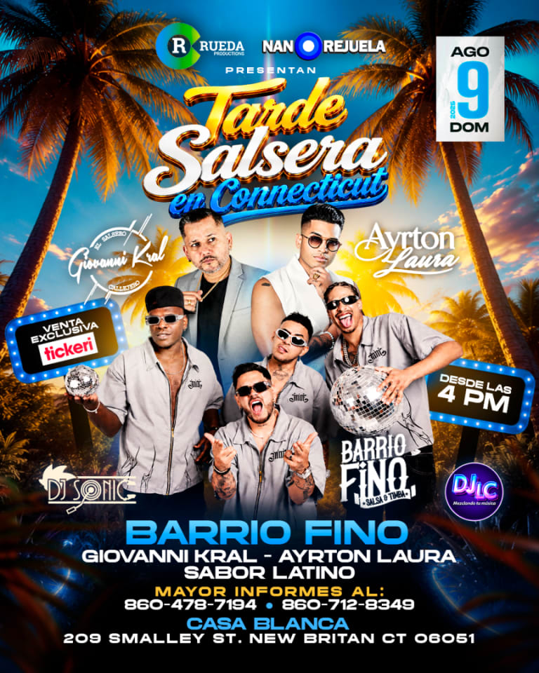 Event - Barrio Fino - Giovanni Kral - Ayrton  Laura en Connecticut  - New Britain, Connecticut - 9 de agosto de 2026 | concert tickets