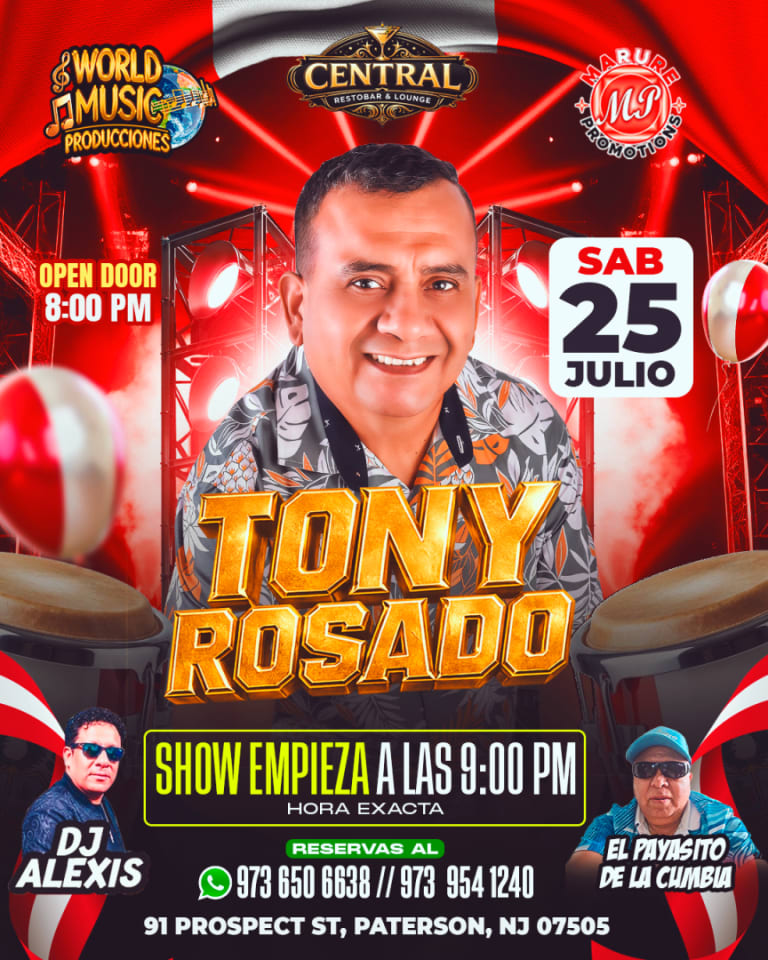 Event - Tony Rosado  feliz 28 Peru - Paterson, New Jersey - July 25, 2026 | concert tickets