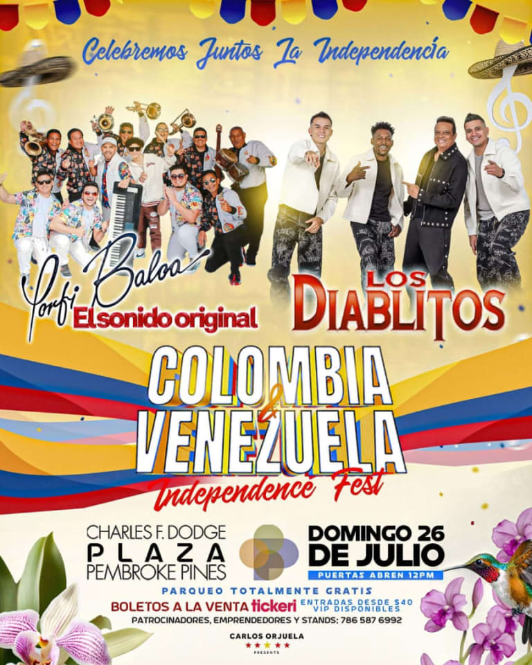 Event - Colombia & Venezuela Independence Fest - Pembroke Pines, Florida - 26 de julio de 2026 | concert tickets