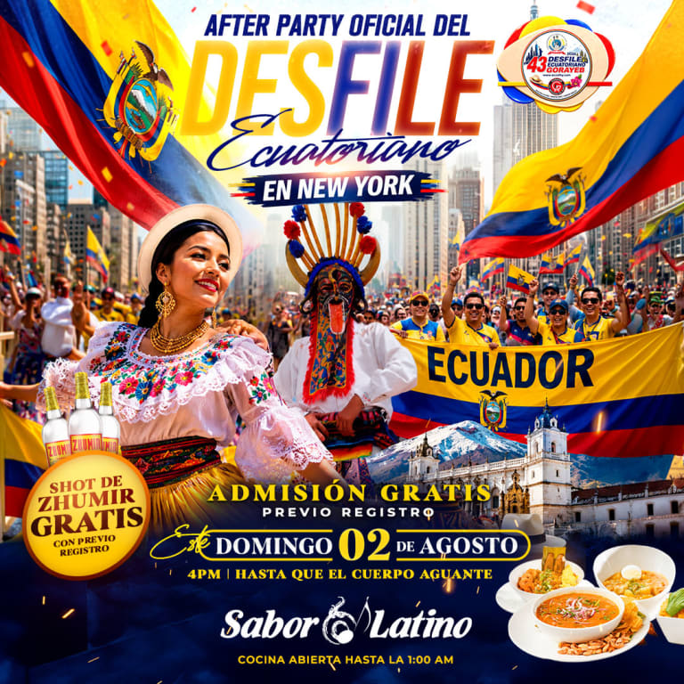 Event - AFTER PARTY OFICIAL DEL DESFILE  ECUATORIANO NY | Sabor Latino - Queens, New York - August 2, 2026 | concert tickets