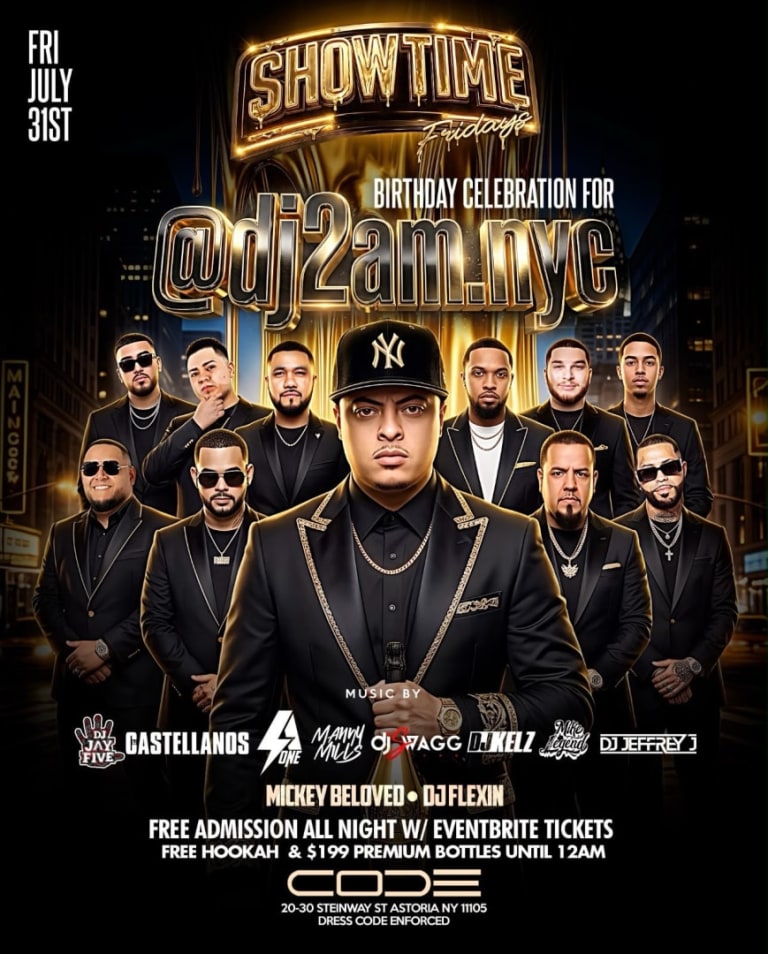 Event - Showtime Fridays DJ2am Birthday Bash At Code Astoria - Astoria, New York - July 31, 2026 | concert tickets
