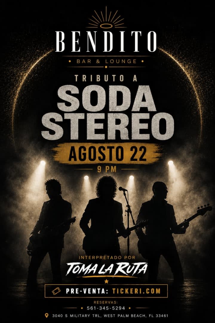 Event - Tributo a SODA STEREO interpretado por Toma La Rutra - Lake Worth Beach, Florida - August 22, 2026 | concert tickets