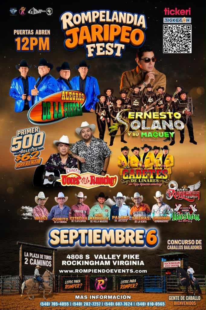 Event - Rompelandia Jaripeo Fest  - Harrisonburg, VA - dom, 6 de septiembre de 2026} | concert tickets