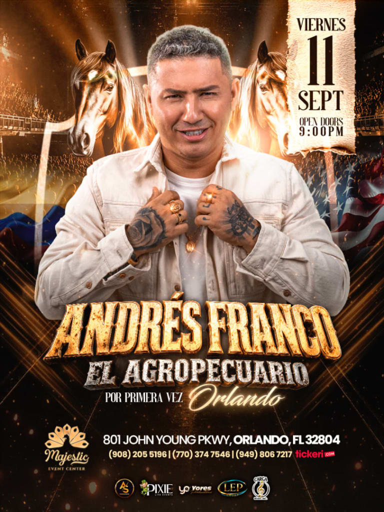 Event - ANDRÉS FRANCO “EL AGROPECUARIO” EN ORLANDO FL !  - Orlando, Florida - September 11, 2026 | concert tickets