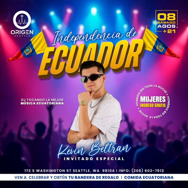Event - Independencia de Ecuador con Kevin Beltran en Seattle - Seattle, Washington - August 8, 2026 | concert tickets
