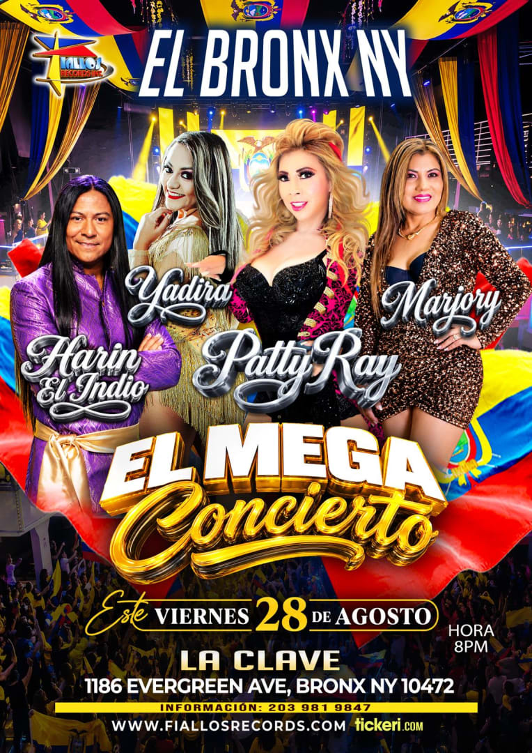 Event - EL BRONX NY l  PATTY RAY -HARIN EL INDIO -MARJORY -YADIRA  - The Bronx, NY - vie, 28 de agosto de 2026} | concert tickets