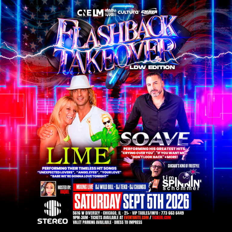 Event - FLASHBACK TAKEOVER LIME + SOAVE @ STEREO NIGHTCLUB - Chicago, Illinois - September 5, 2026 | concert tickets