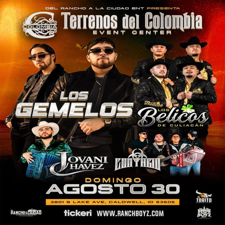 Event - Gemeliza Fest con Los Belicos , , Gio Machado y Jovani Chavez en Caldwell - Caldwell, Idaho - August 30, 2026 | concert tickets