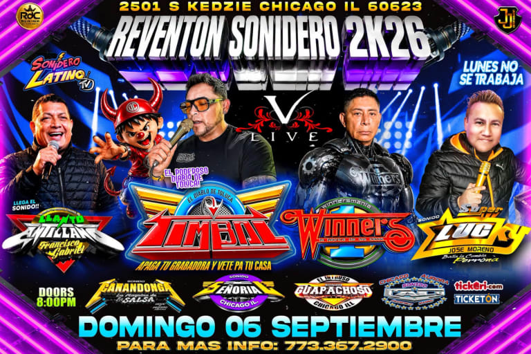Event - SONIDO TIMBAL :: WINNERS :: LLANTO ANTILLANO :: Super LUCKY en CHICAGO - Chicago, Illinois - September 6, 2026 | concert tickets