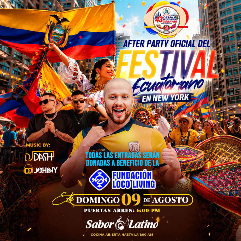 Event - AFTER PARTY OFICIAL DEL FESTIVAL ECUATORIANO CON EL LOCO LIVING| Sabor Latino - Queens, New York - August 9, 2026 | concert tickets
