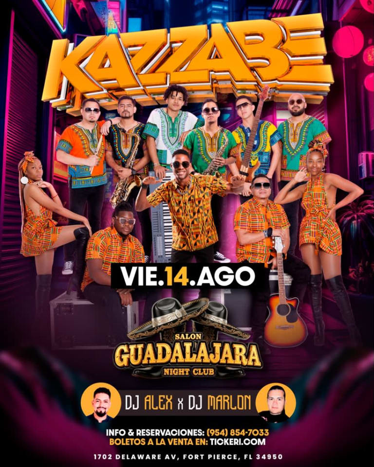 Event - Grupo Kazzabe - Fort Pierce, FL (Salon Guadalajara Nightclub) - Fort Pierce, Florida - August 14, 2026 | concert tickets