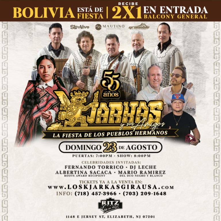 Event - LOS KJARKAS 55 Años | New Jersey - Elizabeth, NJ - dom, 23 de agosto de 2026} | concert tickets