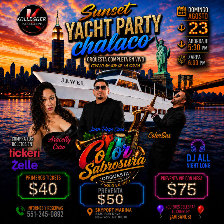 Event - Sunset Latin Yacht Party en New York - New York, NY - dom, 23 de agosto de 2026} | concert tickets