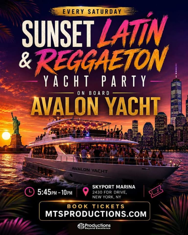 Event - Sunset Latin & Reggaeton Yacht Party at Skyport Marina | Aug 22 - New York, New York - August 22, 2026 | concert tickets