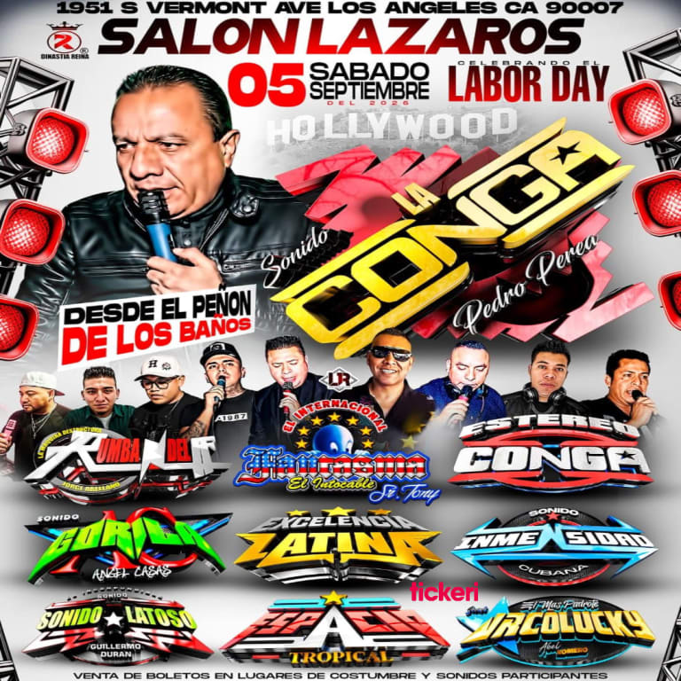 Event - Sonido La Conga de Pedro Perea en Los Ángeles  - Los Angeles, CA - Sat, September 5, 2026} | concert tickets