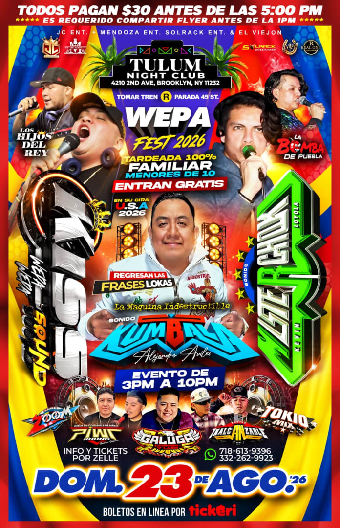 Event - 🎟️ WEPA FEST 2026 – ¡Tardeada 100% Familiar! 🌴🎶 - Brooklyn, New York - August 23, 2026 | concert tickets