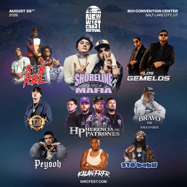 Event - NWC Fest - Shoreline Mafia, Los Gemelos, Sob x RBE, Herencia de Patrones, Kalan.FrFr, T3R Elemento, Bravo the Bagchaser, 310babii, and Peysoh. - Salt Lake City, UT - sáb, 29 de agosto de 2026} | concert tickets