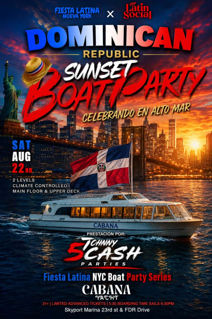 Event - Domincian Republic Sunset Party Cruise At Cabana - New York, New York - August 22, 2026 | concert tickets