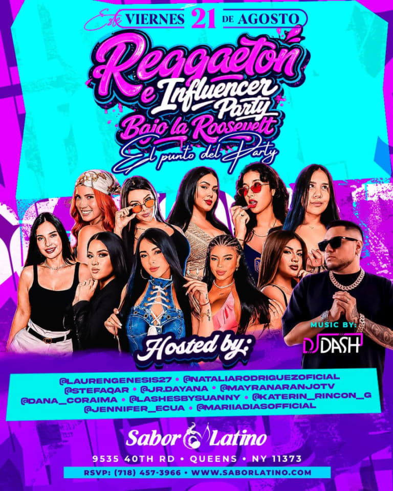 Event - REGGAETON Party bajo la Roosevelt | Sabor Latino - Queens, NY - Fri, August 21, 2026} | concert tickets