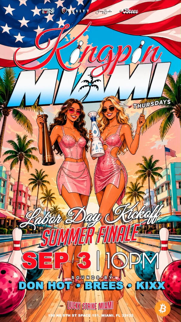 Event - Kingpin Miami Thursdays Labor Day Weekend 2026 Kickoff At Lucky Strike Miami - Miami, Florida - September 3, 2026 | concert tickets