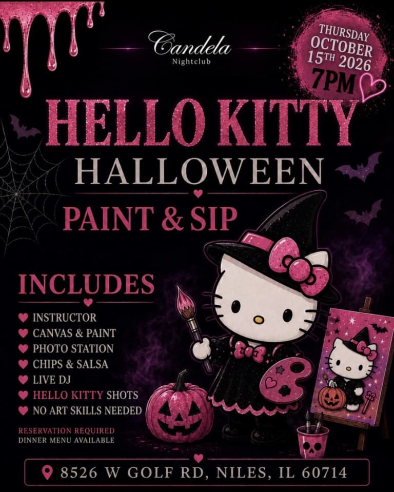 Event - HELLO KITTY HALLOWEEN PAINT & SIP - Niles, IL - Thu, October 15, 2026} | concert tickets