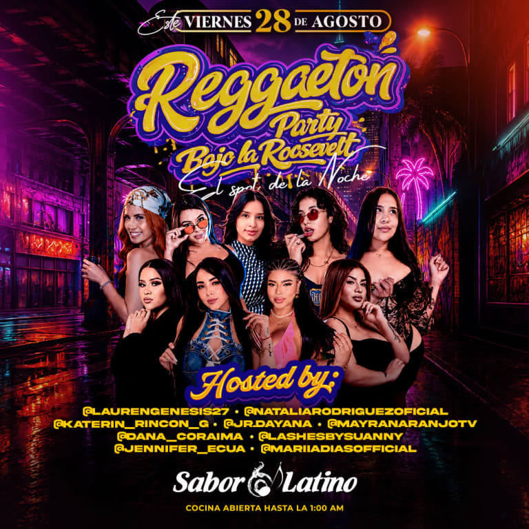 Event - REGGAETON Party bajo la Roosevelt | Sabor Latino - Queens, New York - August 28, 2026 | concert tickets