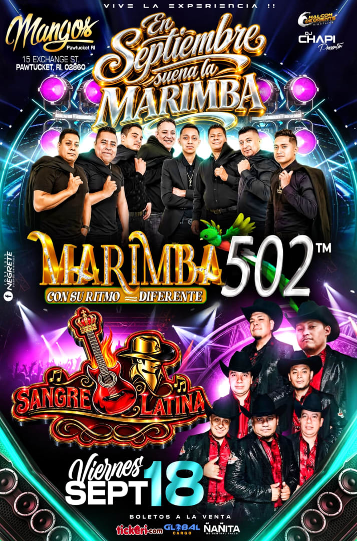 Event - MARIMBA 502 GRUPO SANGRE LATINA  - Pawtucket, Rhode Island - September 18, 2026 | concert tickets