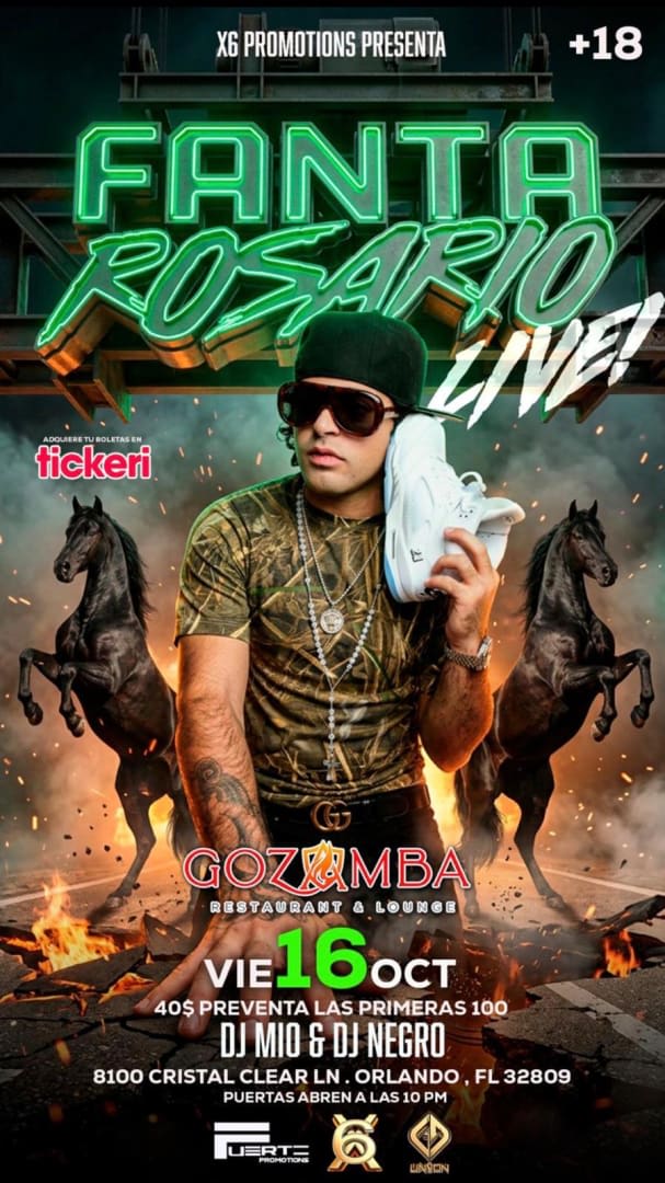 Event - X6 Promotions Presenta a Fanta Rosario - Orlando, Florida - October 16, 2026 | concert tickets