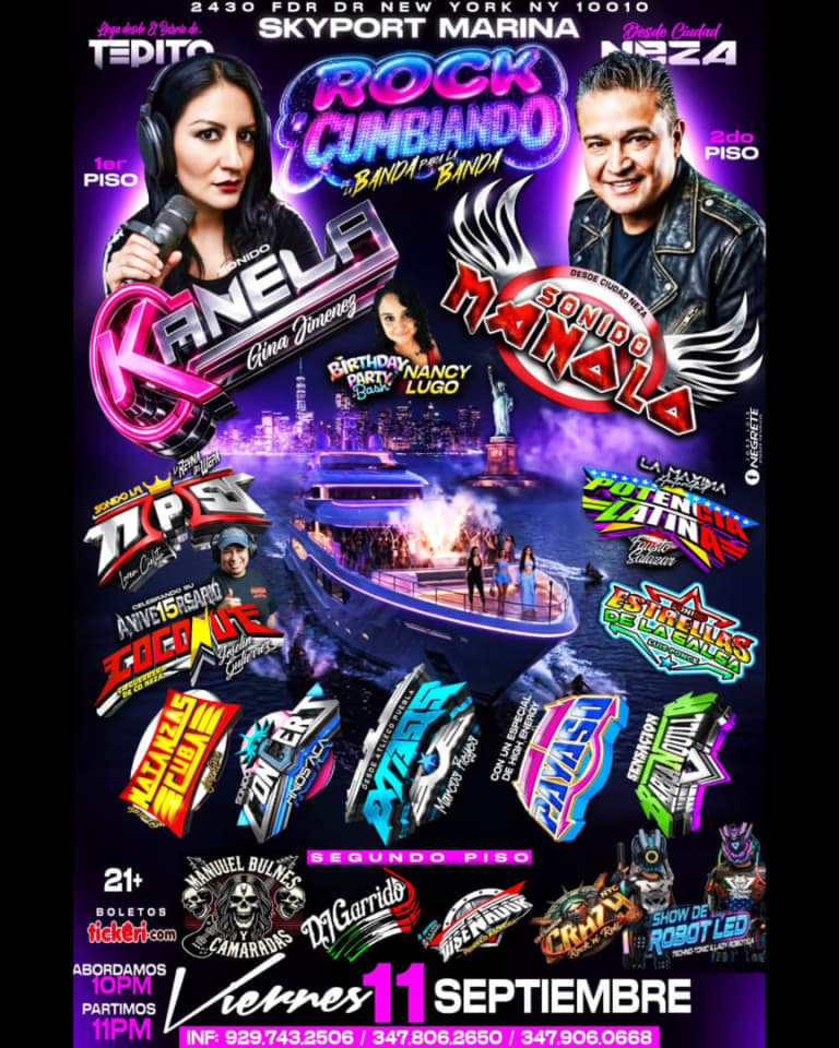 Event - CUMBIA Y ROCK EN BARCO!! (Sonido kanela / Sonido Manolo) y muchos mas!!! - New York, NY - Fri, September 11, 2026} | concert tickets