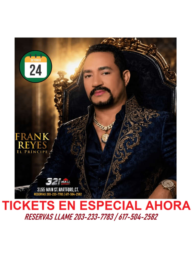Event - FRANK REYES EN VIVO ! - Hartford, Connecticut - October 24, 2026 | concert tickets