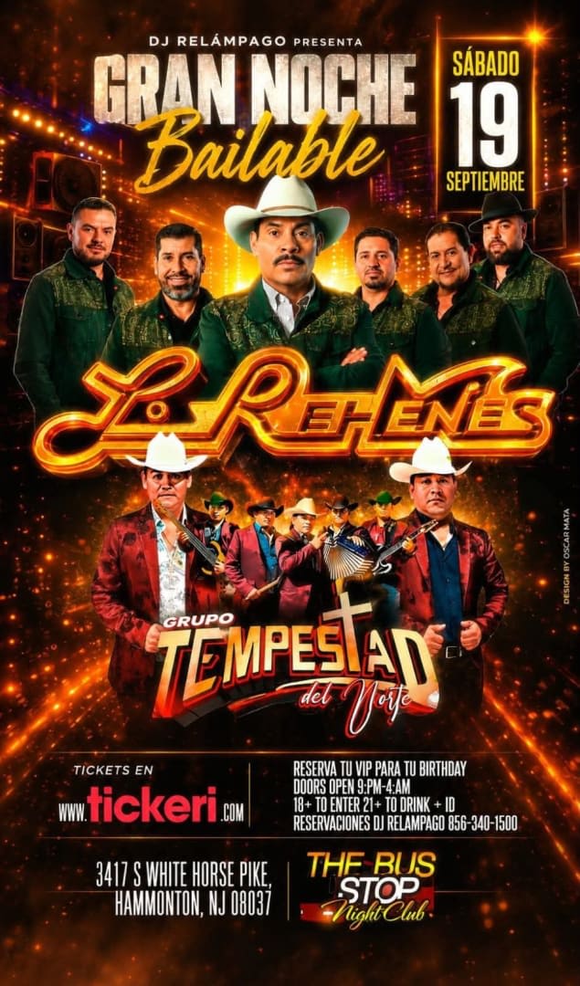 Event - LO RHENES EN VIVO! - Hammonton, New Jersey - September 19, 2026 | concert tickets