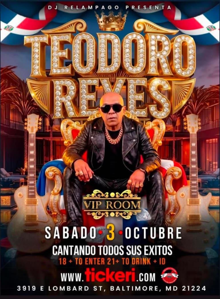 Event - TEODORO REYES EN VIVO! - BALTIMORE, Maryland - October 3, 2026 | concert tickets