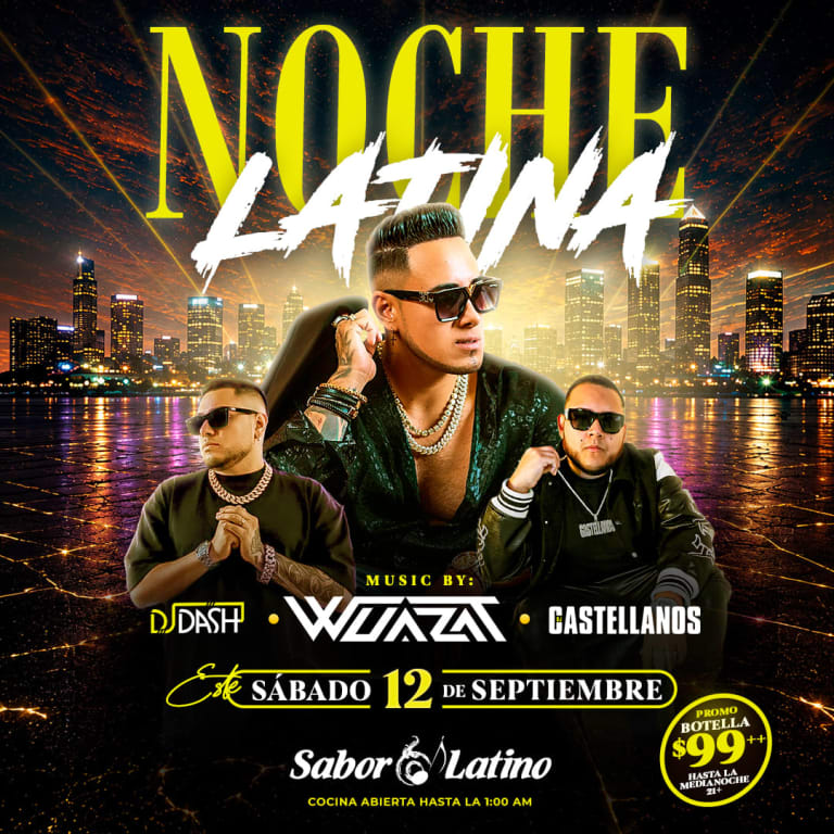 Event - NOCHE LATINA 2026 CON DJ WAZA, DJ CASTELLANOS, DJ DASH | Sabor Latino - Queens, New York - September 12, 2026 | concert tickets