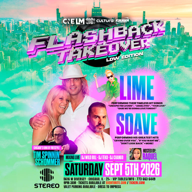 Event - 80% SOLD OUT FLASHBACK TAKEOVER LIME + SOAVE @ STEREO NIGHTCLUB - Chicago, Illinois - September 5, 2026 | concert tickets