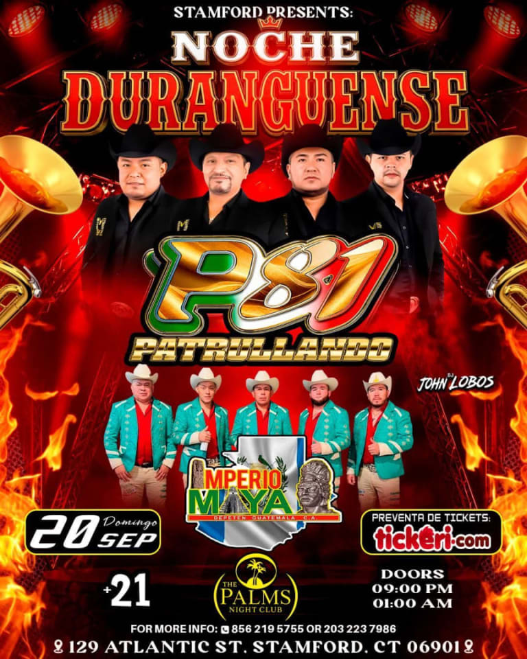 Event - Noche Duranguese con P81 Patrullando & Imperio Maya en vivo - Stamford, Connecticut - September 20, 2026 | concert tickets