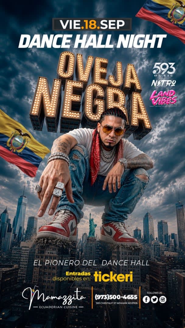 Event - Dancehall  night by OVEJA NEGRA - Newark, New Jersey - September 18, 2026 | concert tickets