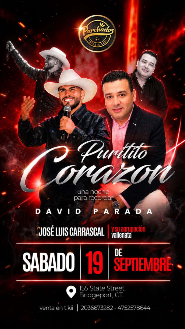 Event - PURITITO CORAZÓN ❤️   JOSE LUIS CARRASCAL y DAVID PARADA  - Bridgeport, CT - Sat, September 19, 2026} | concert tickets