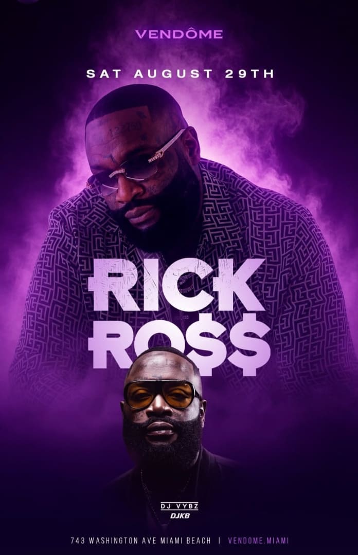 Event - Motion Picture Saturdays Rick Ross Live At Vendome Miami - Miami Beach, Florida - August 29, 2026 | concert tickets