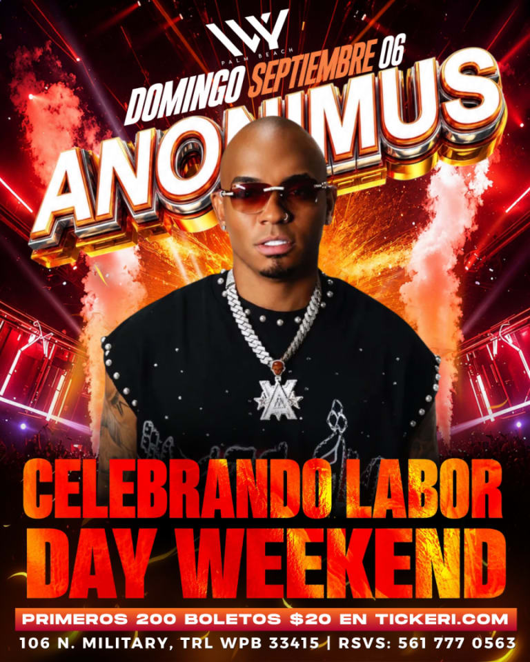 Event - Anonimus en Ivy Palm Beach! - West Palm Beach, Florida - September 6, 2026 | concert tickets