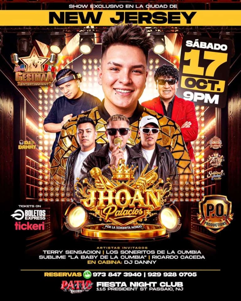 Event - JHOAN PALACIOS - Passaic, New Jersey - October 17, 2026 | concert tickets